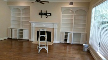 Interior built in cabinets repainted in Bellaire, TX 