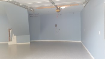 Before and After Garage Floor Epoxy, Wall, Ceiling, and Trim Painting in the Woodlands, TX