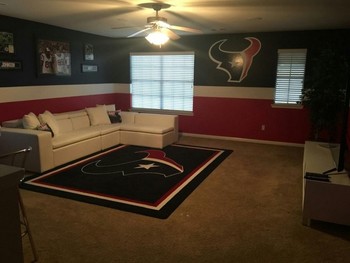 Interior Painting of Texans Colors in a Game Room in Northwest Houston, TX